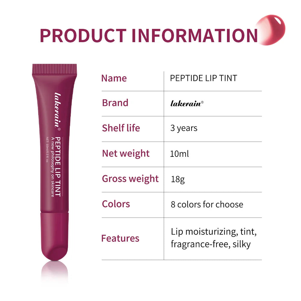 Peptide Lip Tint Gloss – Mirror Shine, Moisturizing, 8 Shades Lip Gloss Oasis Select