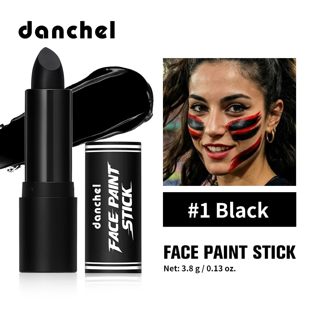 Face Paint Stick High Pigment Multi-Use Black Sticks Lip Color Body Paint Safe Non-Toxic Paint Stick for Halloween Cosplay Sport Oasis Select Black
