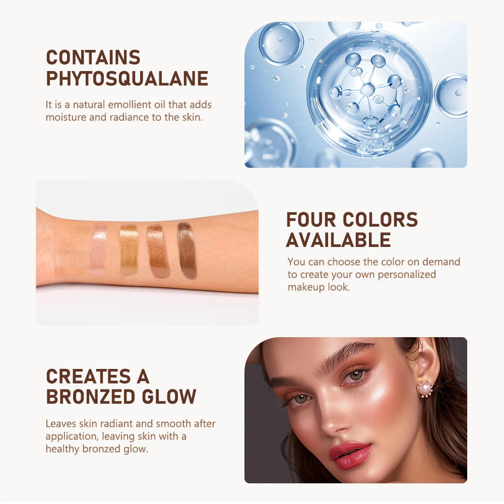 Bronzer Highlighter Drops Brightening Complexion And Contouring Facial Highlighter Mix Foundation Or Moisturizer Makeup Primer Oasis Select