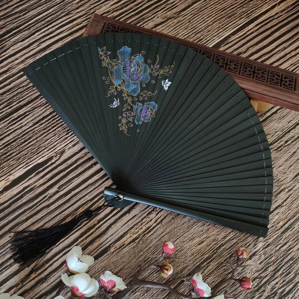 Chinese Style Bamboo Classical Fan Lady Japanese Ancient Style Classical Portable Folding Fan Hanfu Dance Fan Oasis Select 4