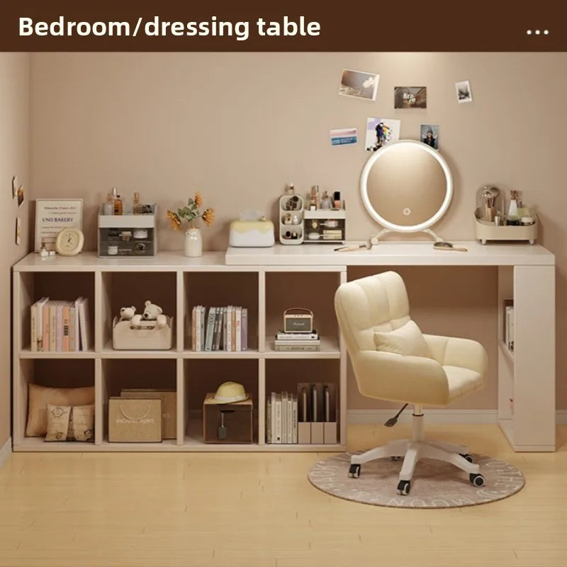 Computer desk corner bookshelf integrated desk girls bedroom L-shaped desk retractable end table Oasis Select