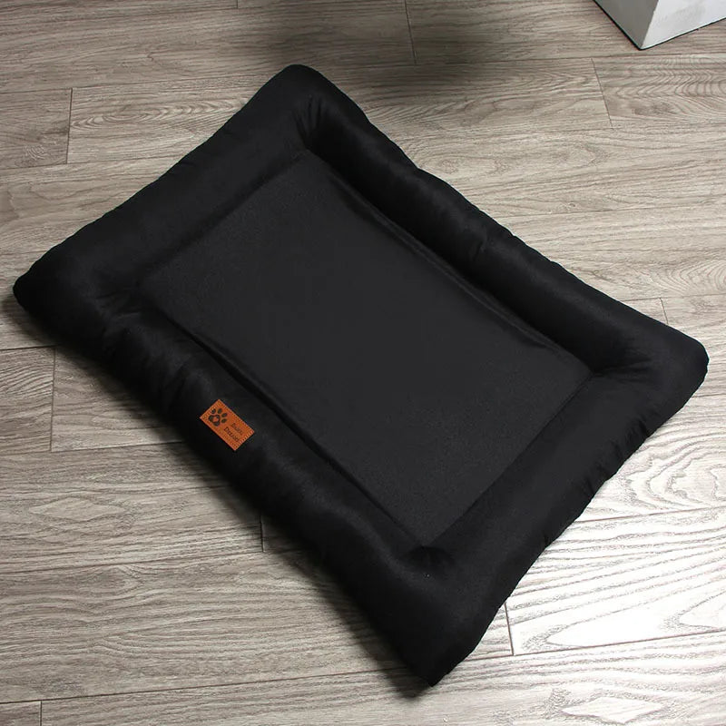 New Square Dog Bed, All-season Pet Bed, Cat Bed, Summer Cotton and Linen Breathable Pet Pad Dog Cooling Mat Oasis Select Black 72x55x7CM