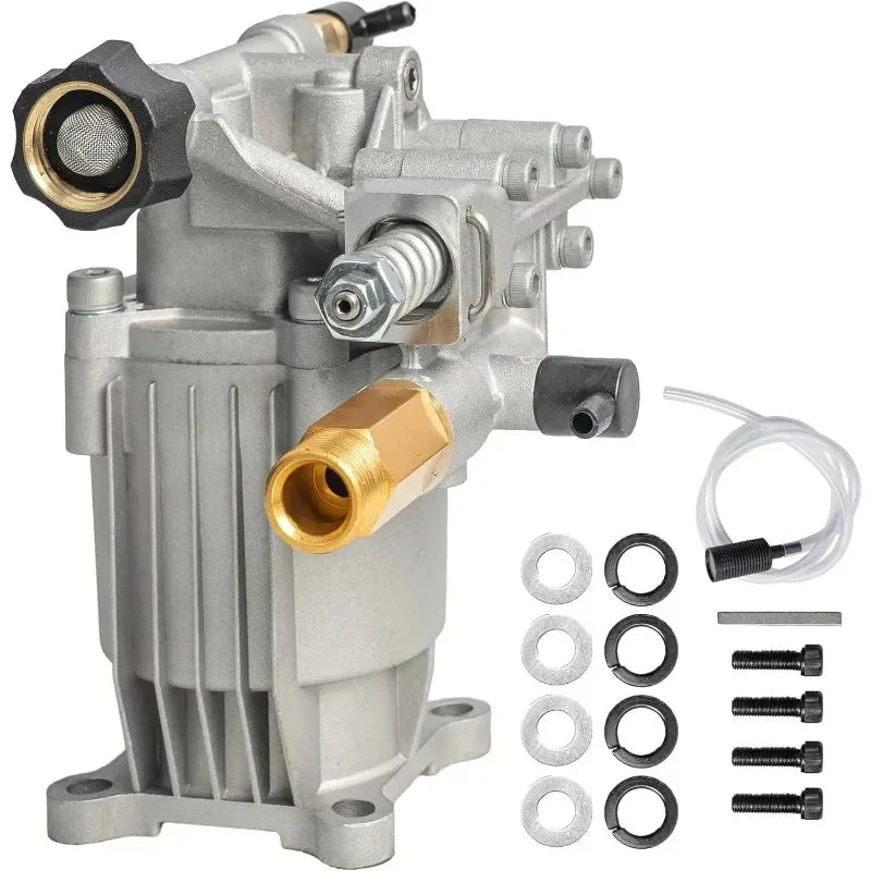 Professional Horizontal Pressure Pump Replacement - 3400PSI 2.5GPM 3/4" Shaft, Plug and Play for 1500-4000 PSI Washers Oasis Select