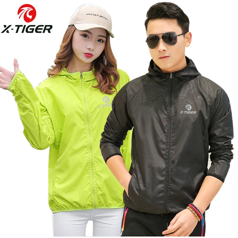 X-TIGER Windproof Reflective Cycling Jersey MTB Bike Bicycle Windcoat Super Light Sunscreen Hiking Jacket Cycling Sports Clothes Oasis Select