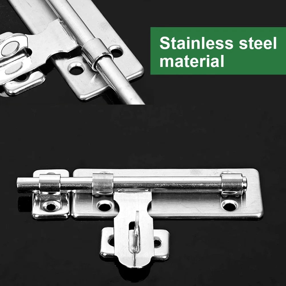 4 Inch Hardware Door Lock Stainless Steel Barrel Bolt Latch Padlock Clasp Set Brushed For Locking Door Window Drawer Cupboard Oasis Select