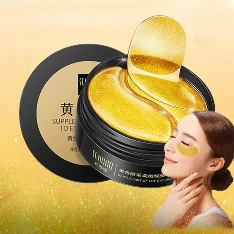 60pcs Golden Moisturizing Eye Mask Relieve Eye Fatigue Nourish Eye Area Collagen Crystal Eye Mask Korean Skin Care Masks Oasis Select