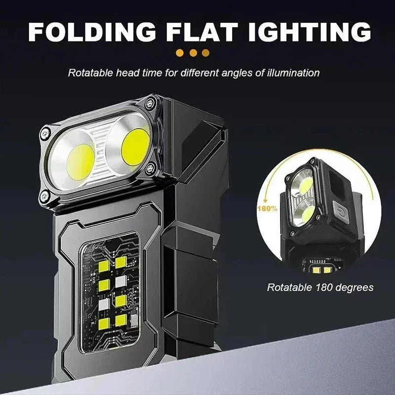 Mini Rechargeable LED Flashlight 800LM | Clip-On Magnetic Torch