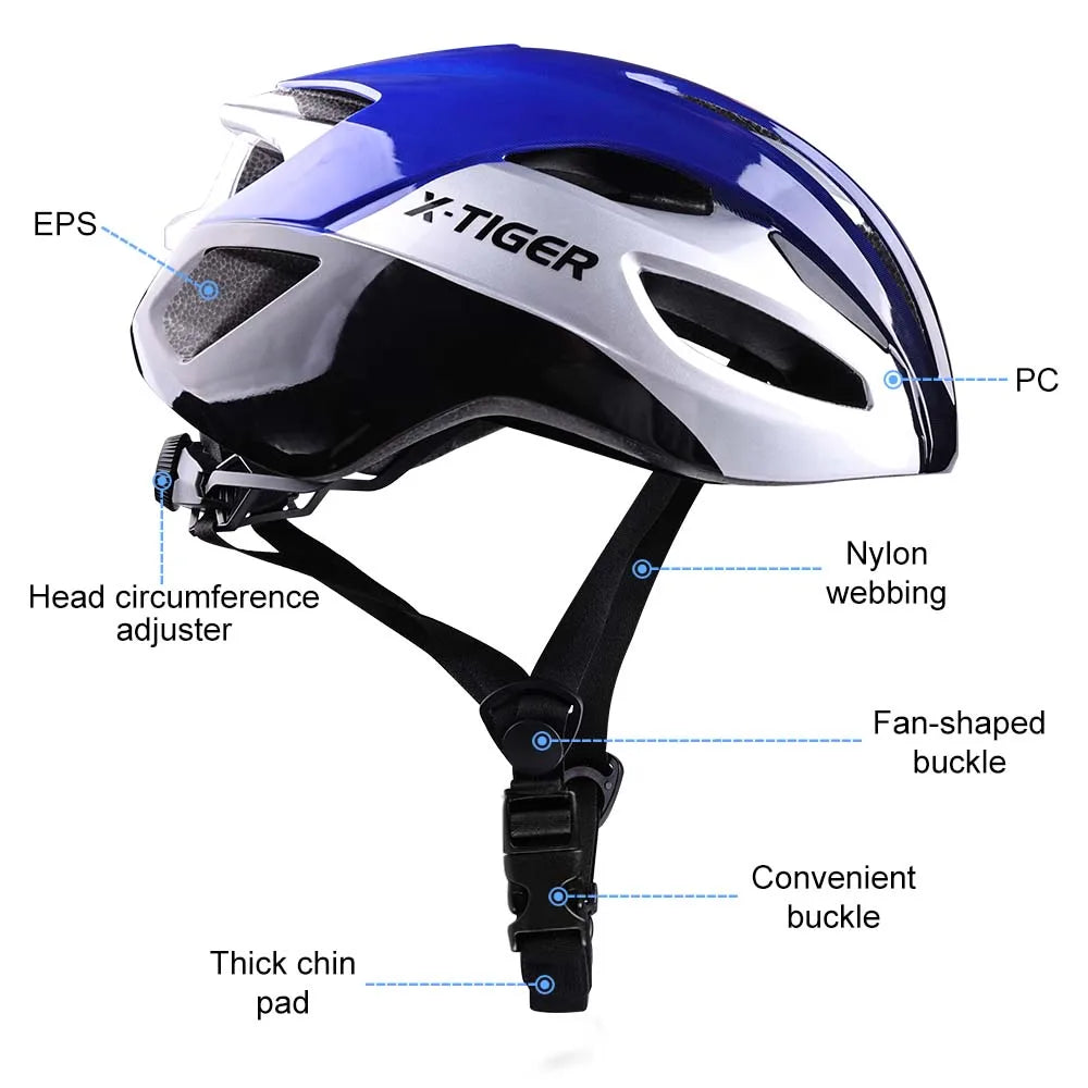 X-TIGER Man Women Bicycle Helmet Breathable Ultra-light One-piece Molding Helmets Shockproof Adjustable MTB Road Cycling Helmets Oasis Select