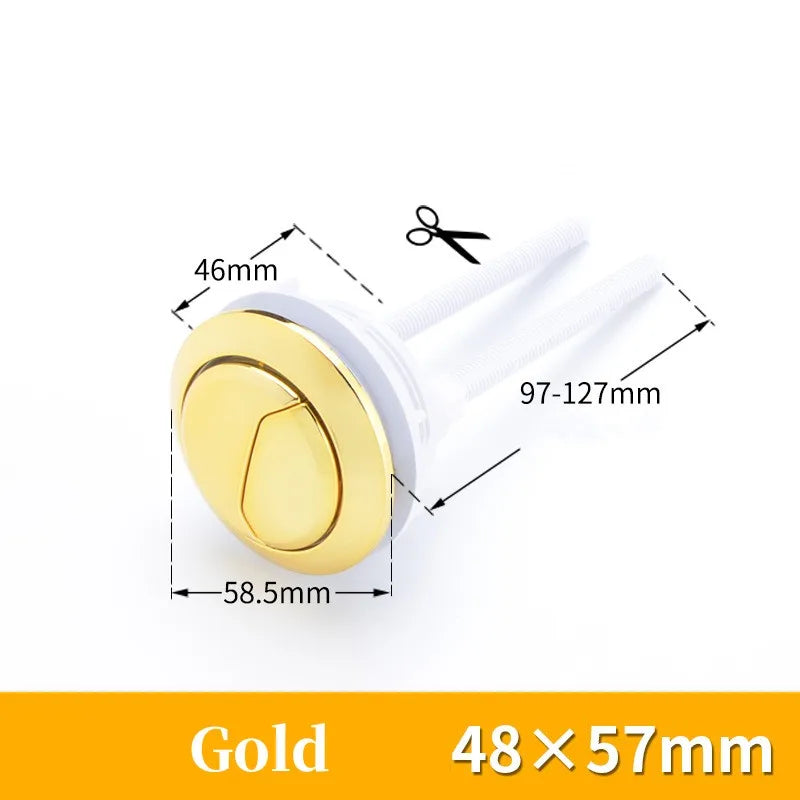 Universal Dual Flush Toilet Water Tank Button Round Shape Toilet Push Dual Flush Buttons Bathroom Push Switch 58/48/38mm Oasis Select Dual Button 48x57mm 1