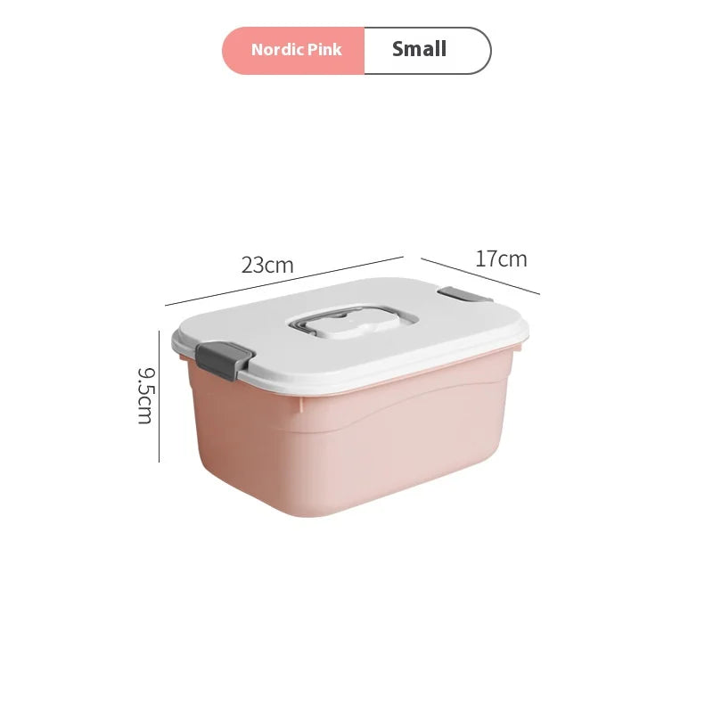 Large 60L Foldable Plastic Storage Bin with Lid & Handles Foldable Storage Bin Oasis Select pink S