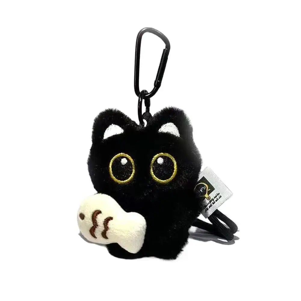 Cute Black Cat Plush Keychain – Bag Charm & Gift