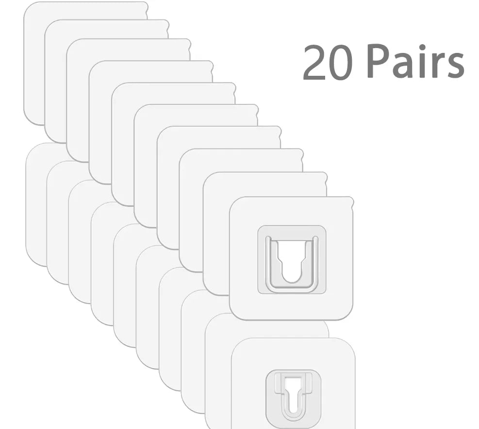 10 Pairs Strong Sticky Hung Double Sided Patch Hook Buckle Transparent Adhesive Wall Hooks Cup Sucker Oasis Select 20 Pairs