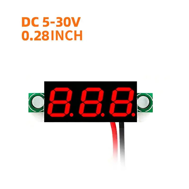 DC 5–30V Mini LED Digital Voltmeter | 0.28" Panel Voltage Meter