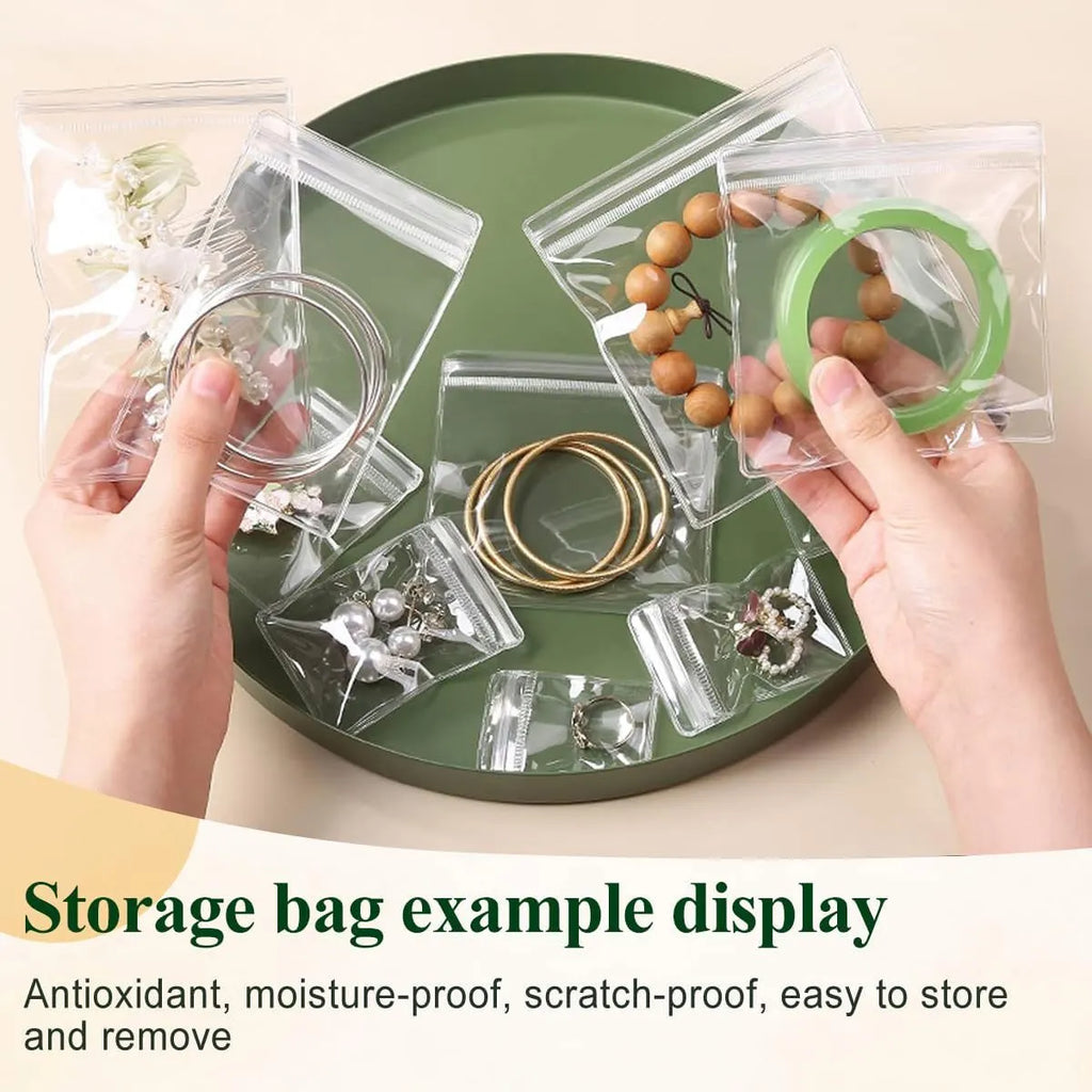 20pcs,Transparent PVC jewelry bag, jewelry zipper storage bag, ring, earring, necklace anti-oxidation packaging bag Oasis Select