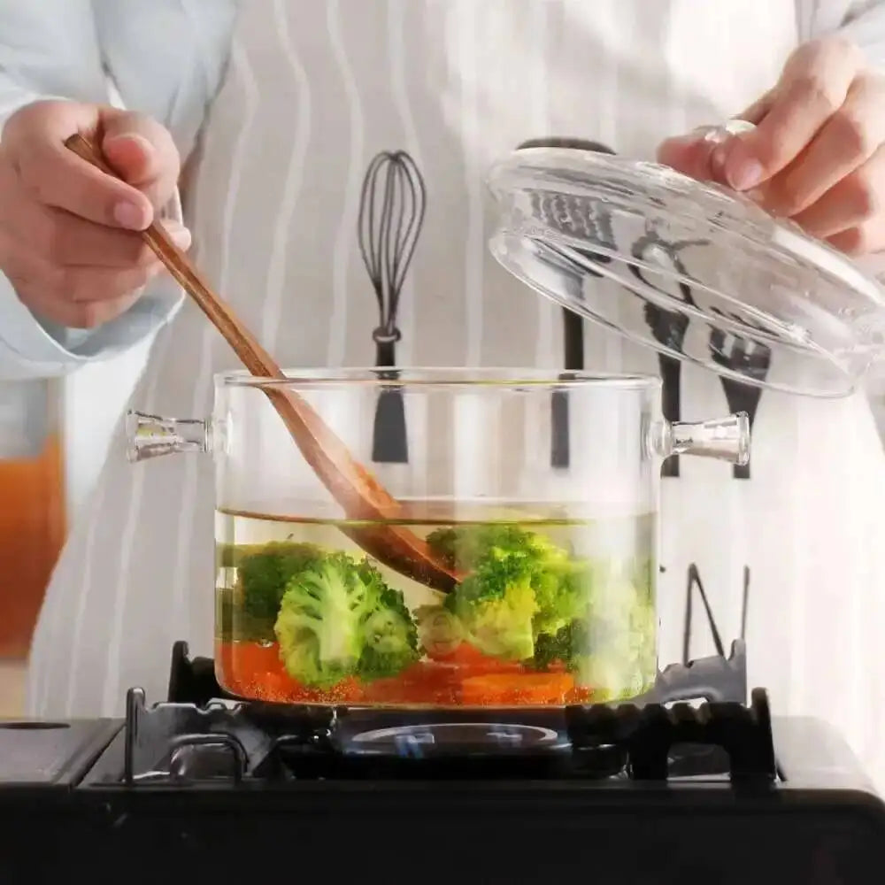 Glass Saucepan Stove Pot Transparent Borosilicate Glass Cooking Pot Stockpot Heat Resistant Boil Water Noodles Bowl Soup Cooker Oasis Select