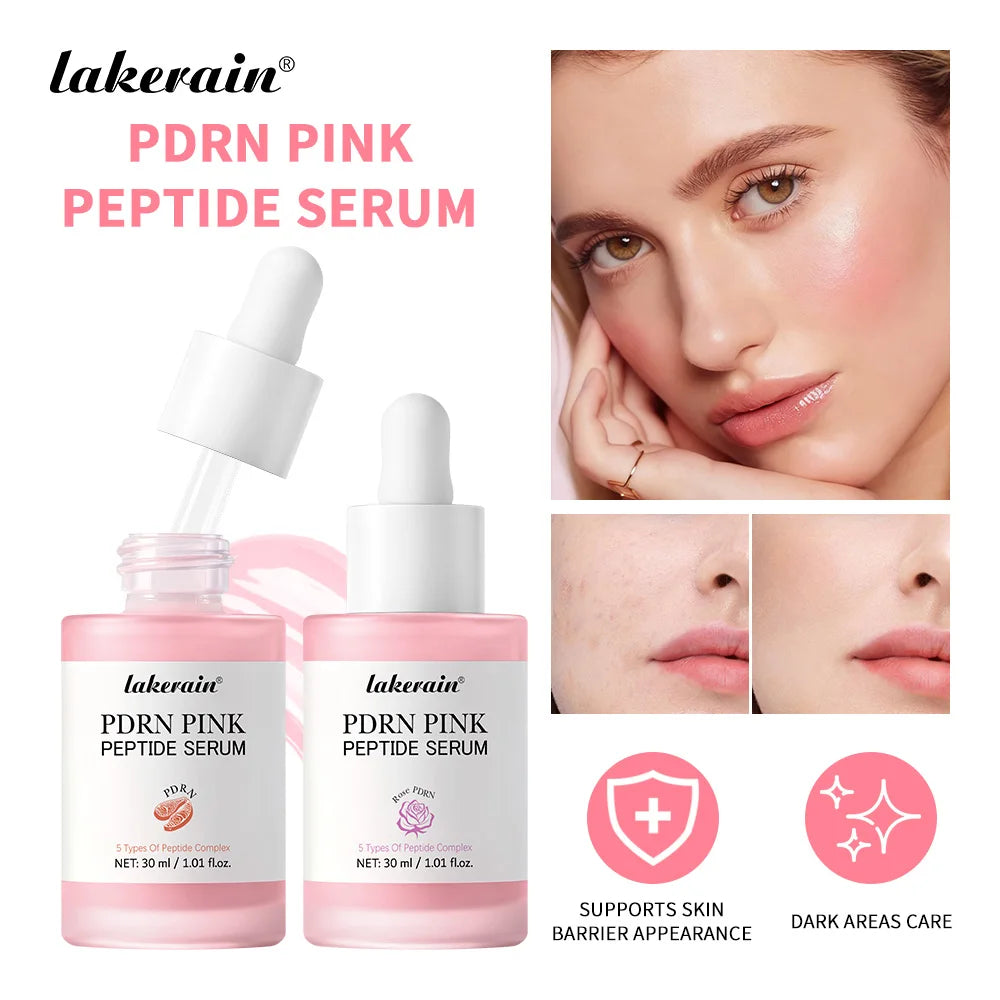 Lakerain 2Pcs Set 0-Pore Toner Pad & Salmon PDRN Pink Peptide Facial Serum Deep Moisturizing Glow Korean Facial Skin Care Kit Oasis Select