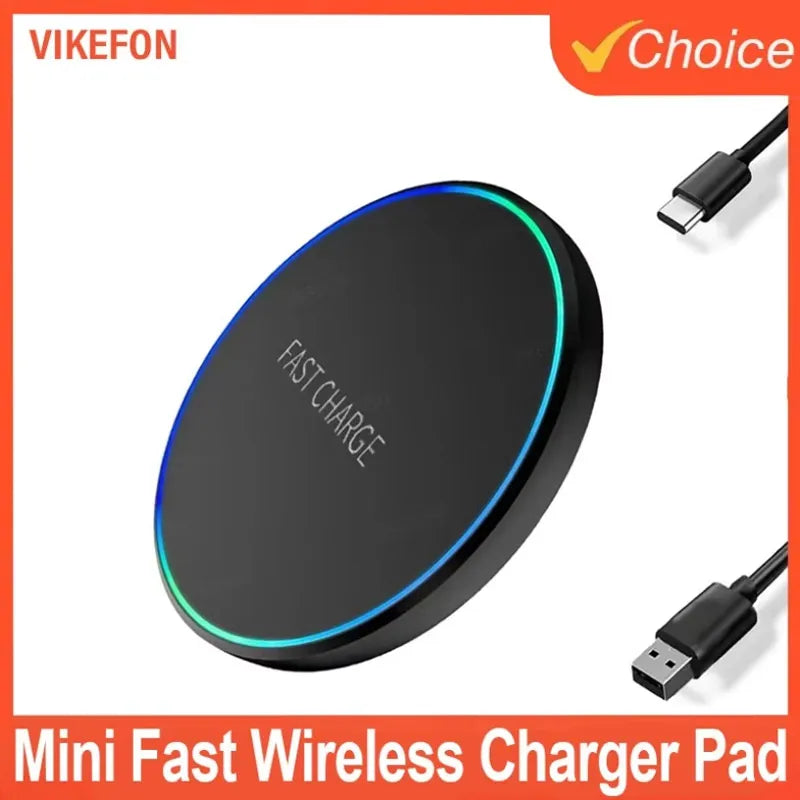 Induction LED Light Charging Station Mini Fast Wireless Charger Pad For iPhone 17 16 15 14 13 11 Pro Max For Samsung Xiaomi Oasis Select