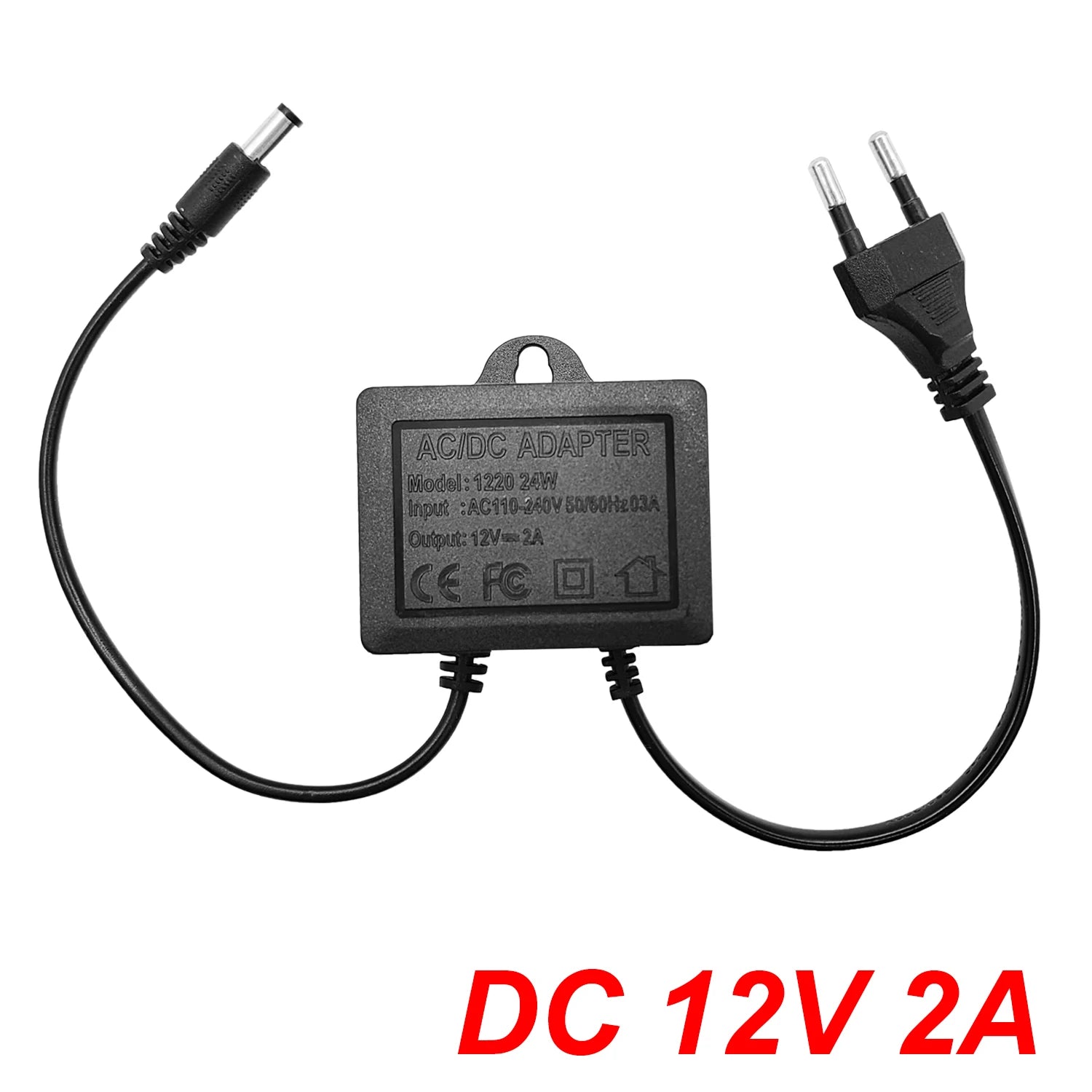 Power Adapter DC12V 2A EU Plug Outdoor Waterproof For CCTV Security Surveillance Camera Charger NVR DVR Router Input AC110V-240V Oasis Select EU Plug