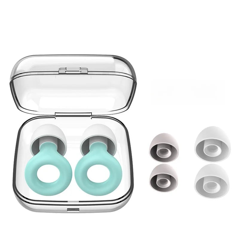 Silicone Earplugs Reusable Noise Reducing Soft Sleep Ear Plugs with Storage Case Travel Concert Work Hearing Protection Oasis Select Green