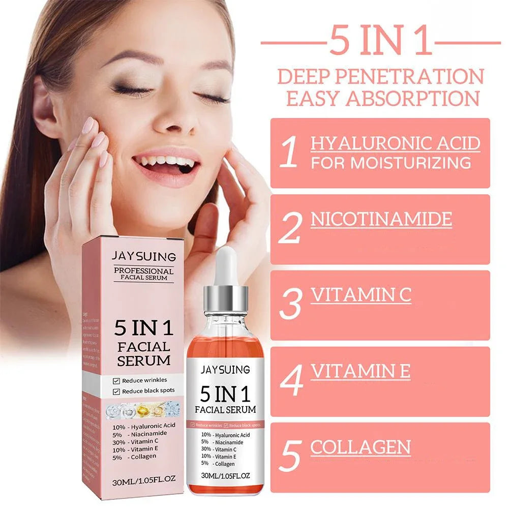 5-in-1 Vitamin C & Hyaluronic Acid Face Serum | Brightening
