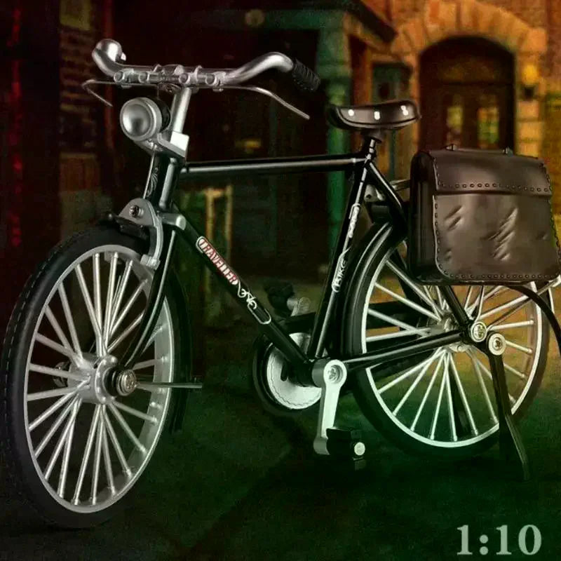 1:10 Diecast Metal Retro Mountain Bike Model with Mini Pump