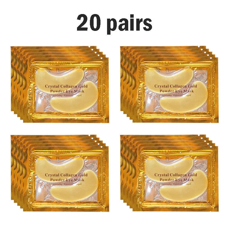BIOAOUA Crystal Gold Collagen Eye Patches – Dark Circles Collagen Eye Mask Oasis Select 20 pairs