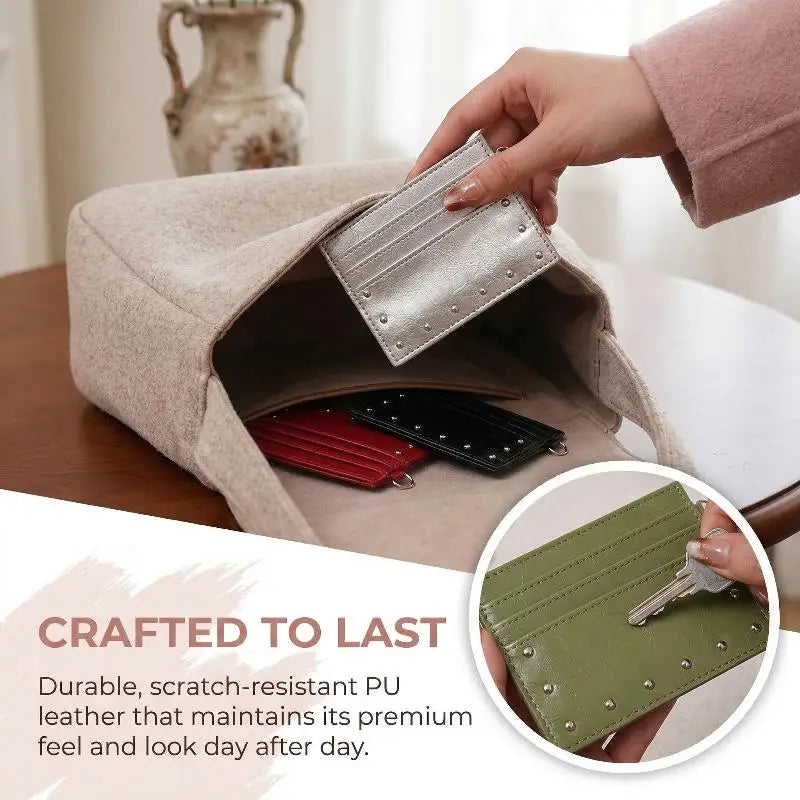 Slim PU Leather Card Wallet – Multi-Slot Mini Coin Purse