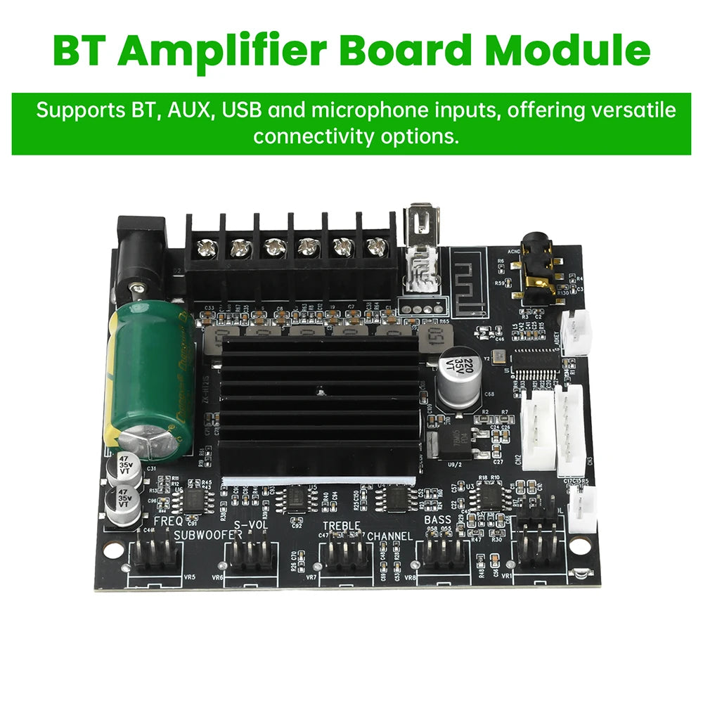 MT21S Bluetooth 2.1 Channel Audio Amplifier Board 50W*2+100W Audio Stereo Amplifier Board with Dual Mic Input Oasis Select