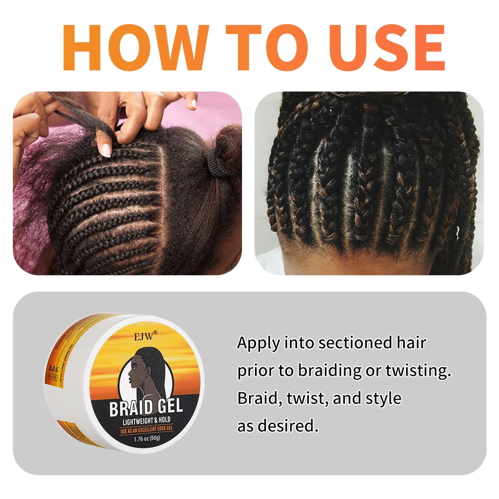 EJW Hair Braid Gel & Styling Wax – Edge Control & Curl Define Hair Styling Gel Oasis Select