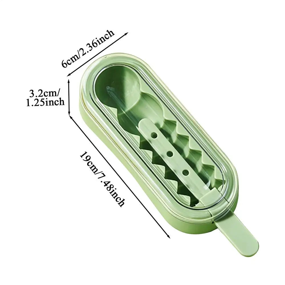 Ice Cream Stick Mold Silicone Ice Cream Mold Ice Ball Homemade Reusable DIY Baking with Cover and Stick Kitchen Tools Oasis Select Green