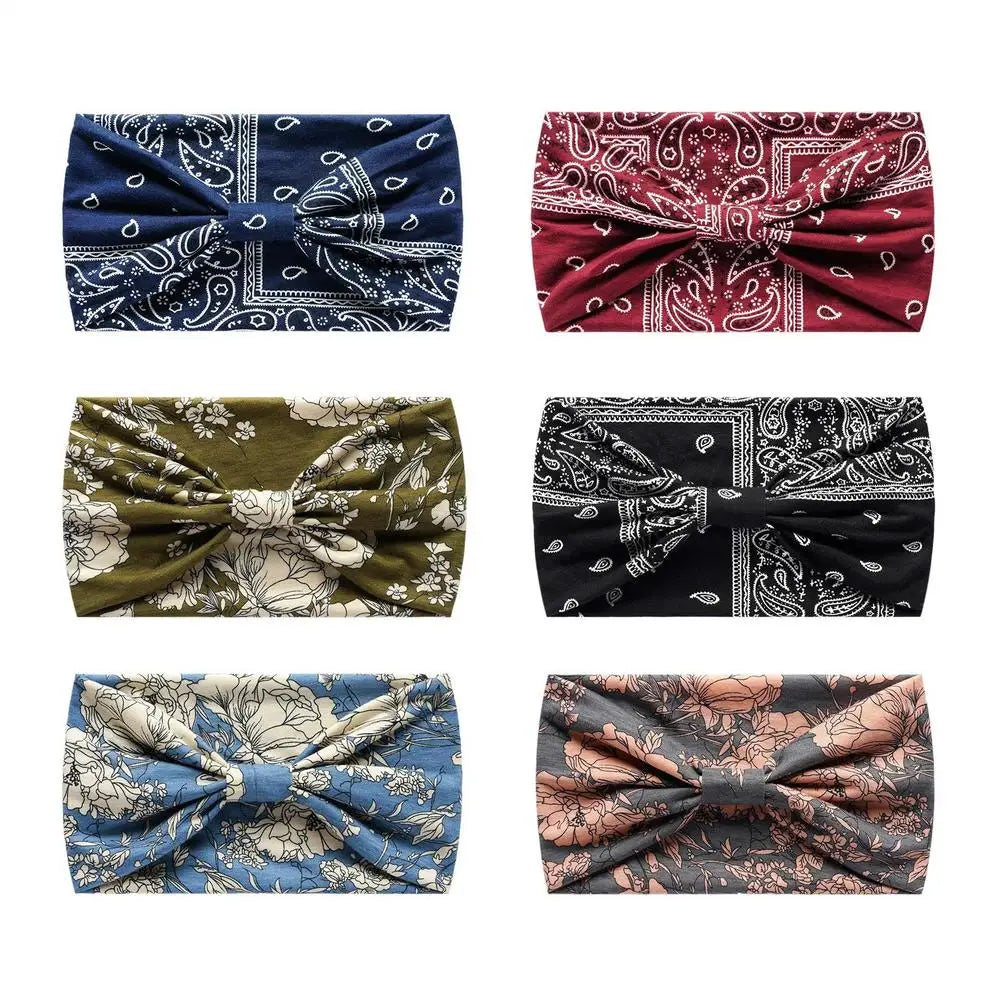6Pcs Twisted Wide Headbands for Women Large Turban Workout Headband Fashion Yoga Hair Bands Boho Twisted Thick Hair Accessories Oasis Select 6Pcs