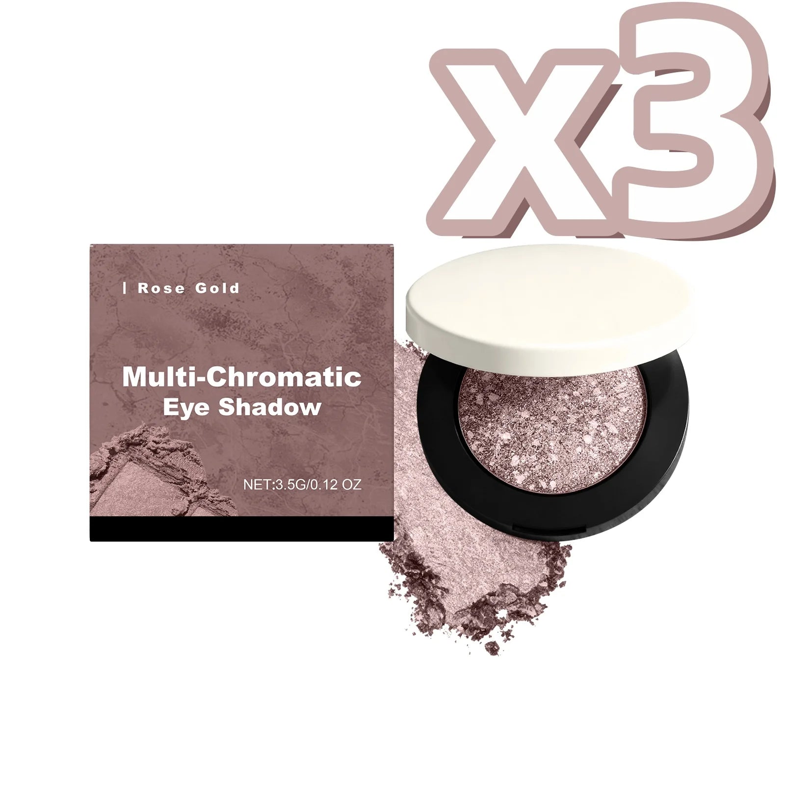 Matte & Shimmer Eyeshadow Palette – Blendable, Waterproof 3.5g Eyeshadow Palette Oasis Select Rose Gold X 3