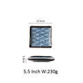 Japanese Wave Pattern Ceramic Sushi Plate Retro Steak Dish Sushi Dinner Plate Tableware Oasis Select 5.5Inch