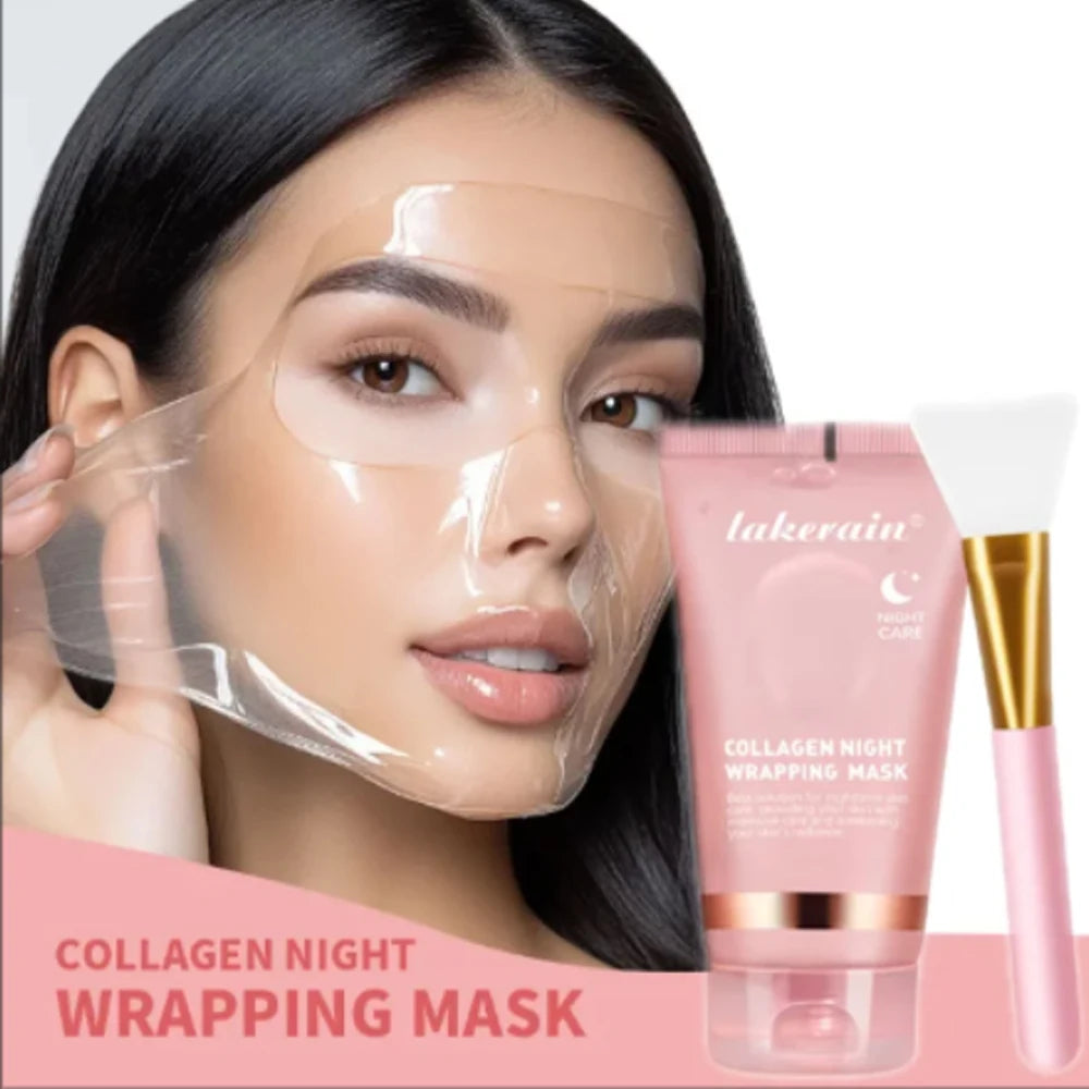 Korean Skin Care Deep Collagen Mask Peel Off Mask Face Anti Wrinkle Lifting Bio Masks Night Wrapping Woman Overnight Skin Oasis Select and brush 1
