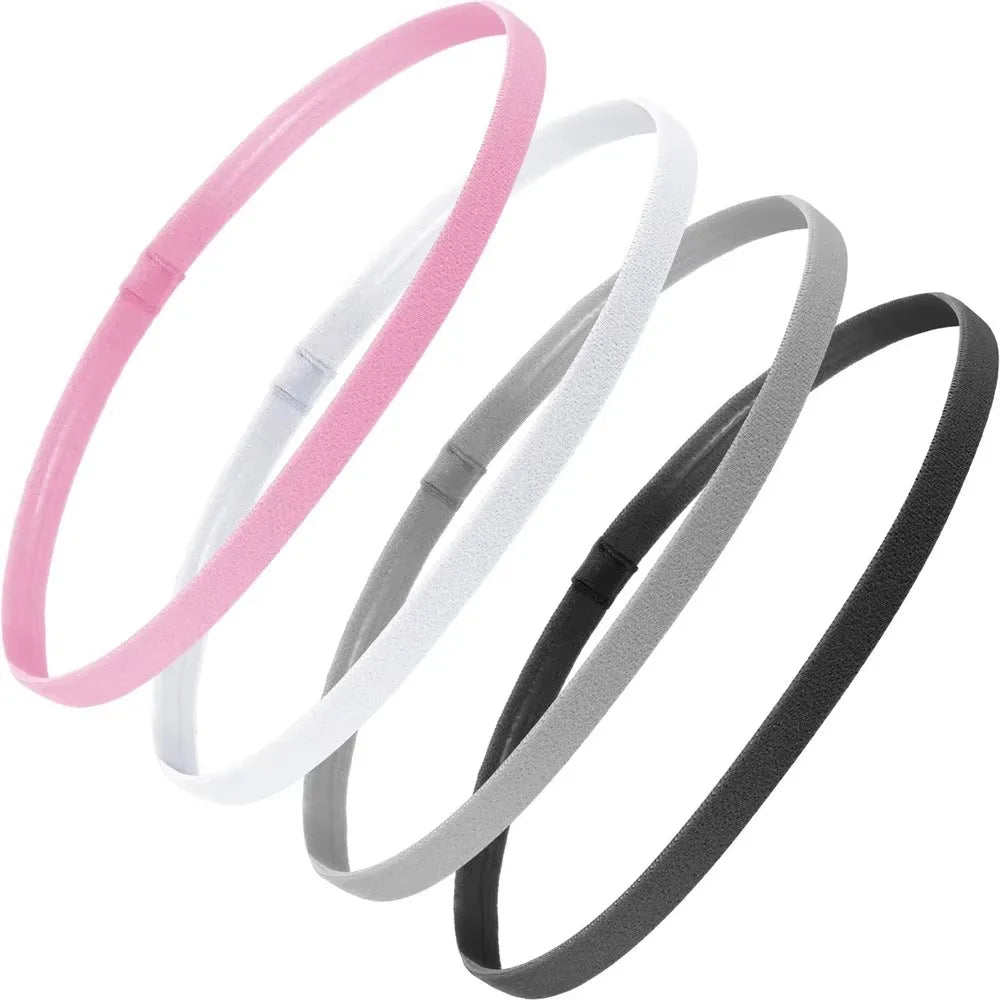 1/4Pcs Women Men Yoga Hair Bands Sports Fitness Headband Girls Sport Anti-slip Elastic Rubber Sweatband For Football Running Oasis Select mix 4pcs