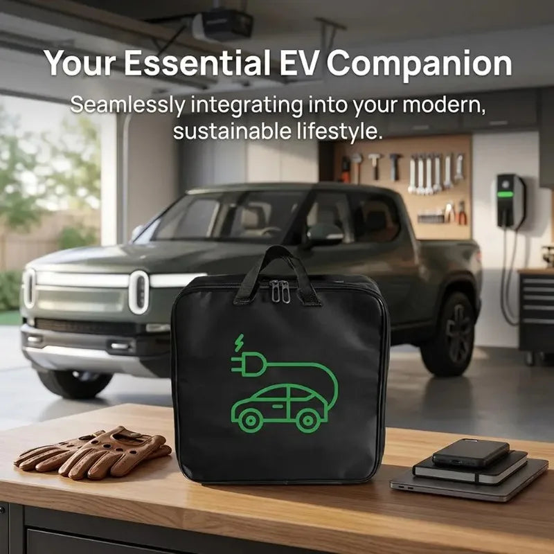 EV Car Charging Gun Storage Organizer 1PCS Durable Electric Car Charger Storage Bag Waterproof Car Battery Cable Handled Bag Oasis Select
