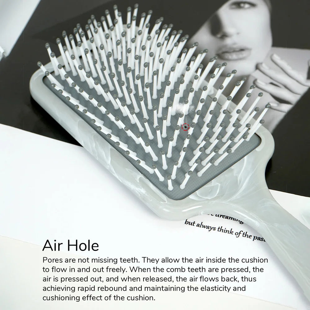 Marble Texture Hair Brush – Oval & Rectangular Detangling Hair Styling Brush Oasis Select