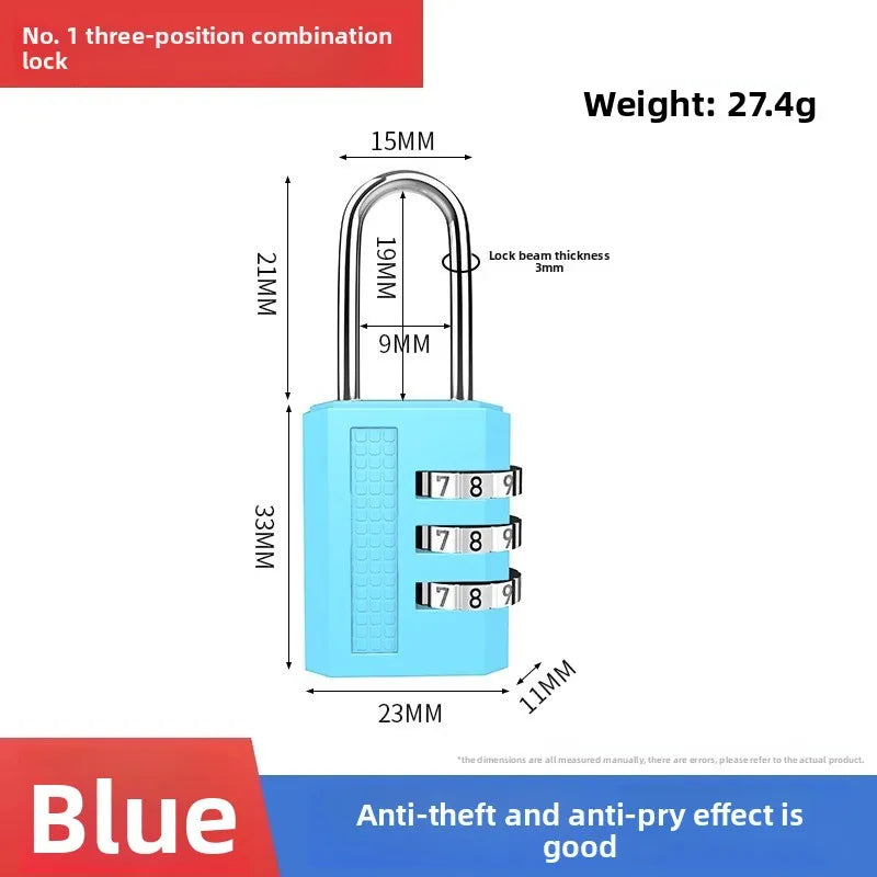 Mini Lock Resettable 4 Dial Digits Code Number Password Combination Padlock Travel Security Lock for Luggage Lock Padlock Gym Oasis Select blue