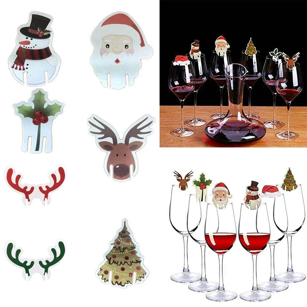 Wine Glass Card Christmas Cup Card Ornaments Place Cards DIY Decor Home Decoration Merry Christmas Table Supplies Oasis Select
