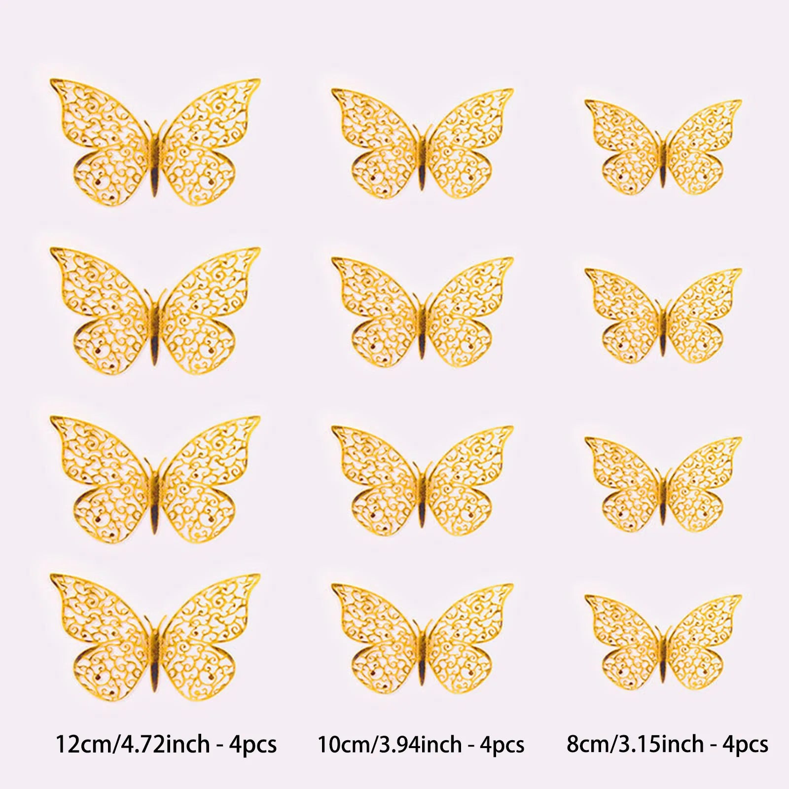 12-Pack 3D Laser Butterfly Wall Stickers – Party & Home Decor 3D Wall Stickers Oasis Select