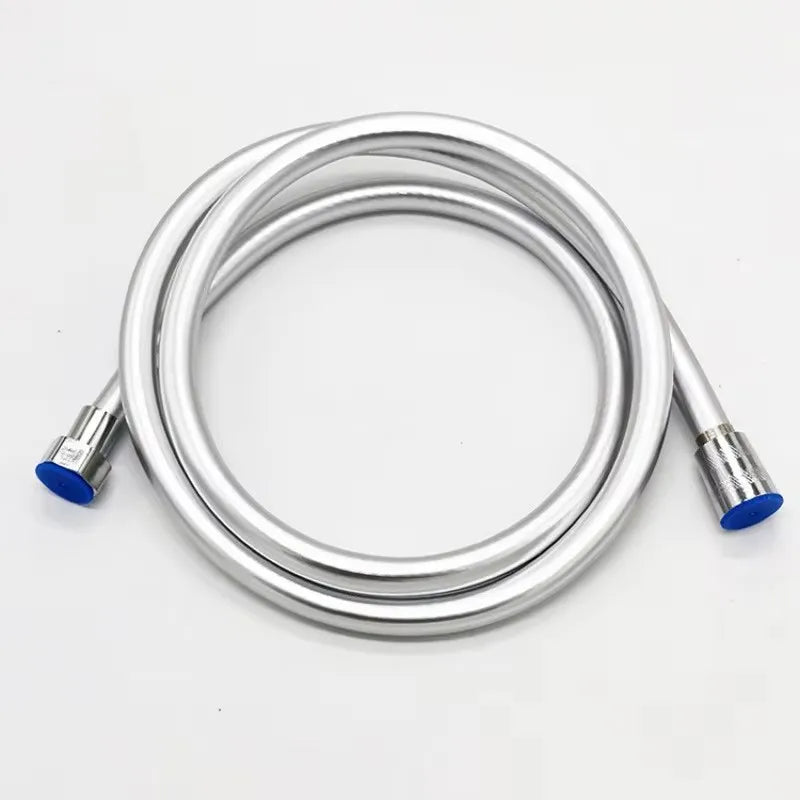 New1.5/2/3M Black PVC Flexible Shower Hose Long Bathroom Shower Water Hose Extension Plumbing Pipe Pulling Tube Bath Accessories Oasis Select Sliver 300cm