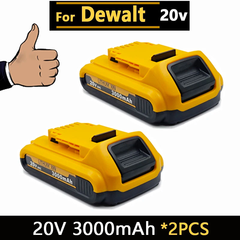 Big promotion 20V lithium ion battery, for dewalt power tool DCB606 DCBGene DCB206 DCB200 MAX 20V batteries// Oasis Select 2Pcs 20V 3.0Ah