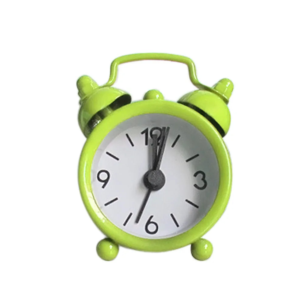 Retro Mini Double Bell Alarm Clock – Metal Quartz Desk Clock Retro Alarm Clock Oasis Select
