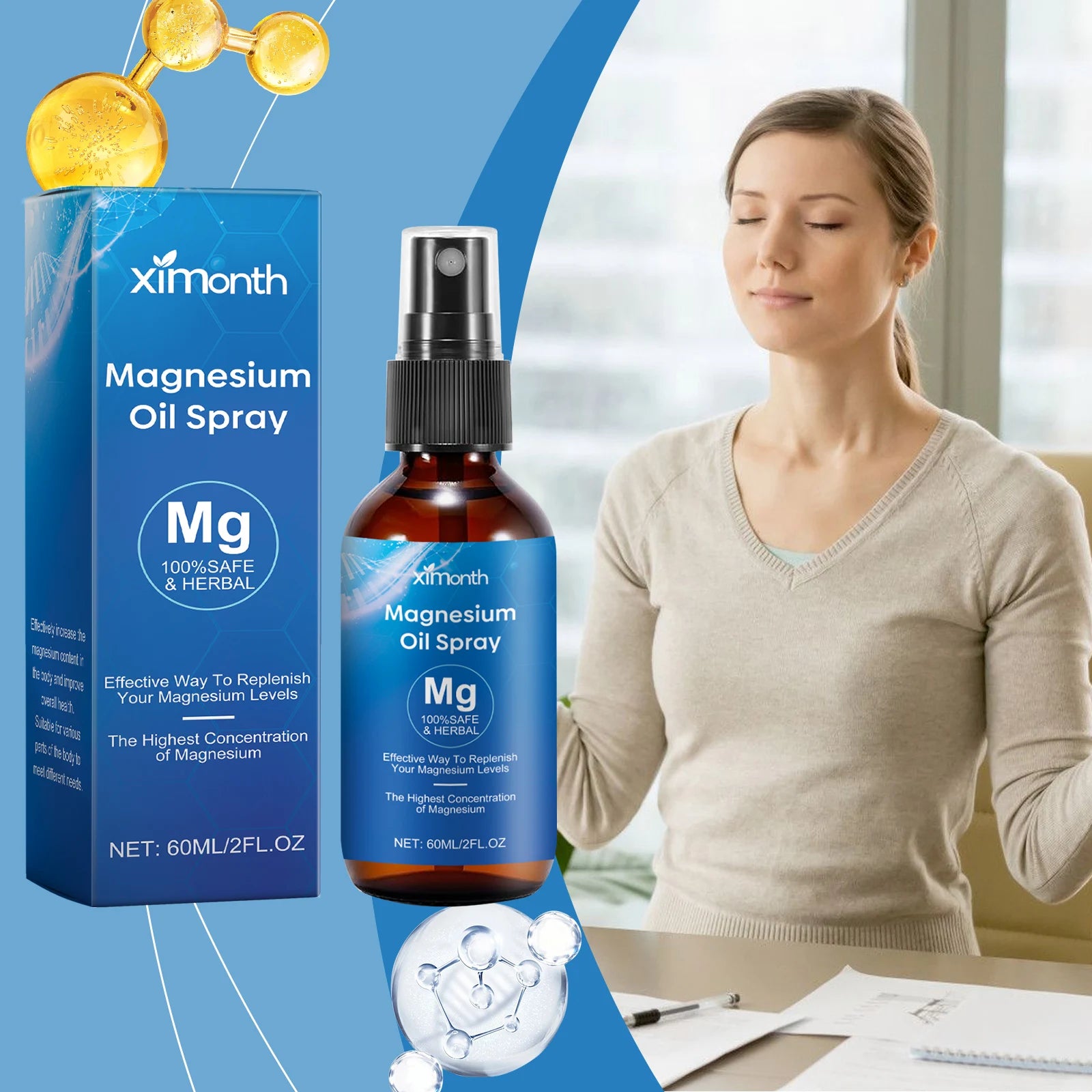 Essential Oil Magnesium Spray Relieves Muscle Body Pain Smoothes Softens Skin Magnesium Oil Spray Relaxation Better Sleep Care Oasis Select