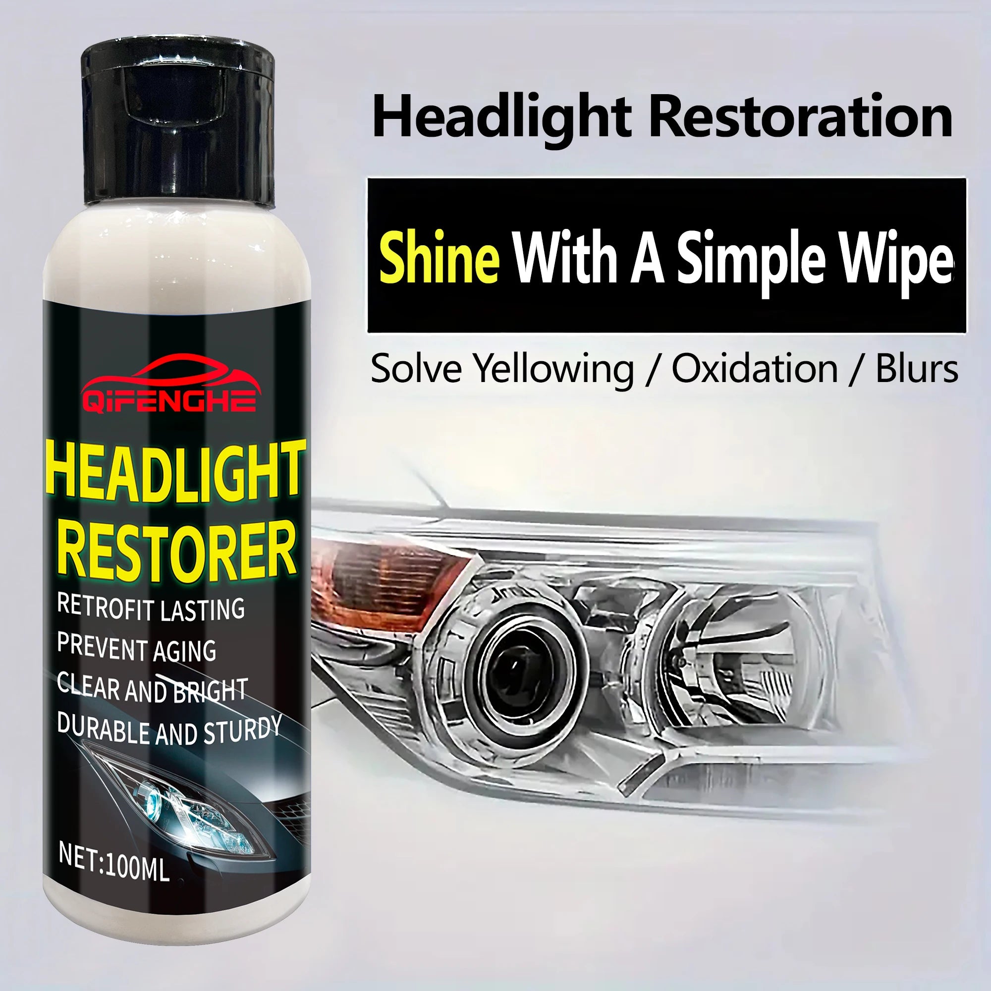 Car Headlight Restoration Kit – Polishing & Cleaning Paste