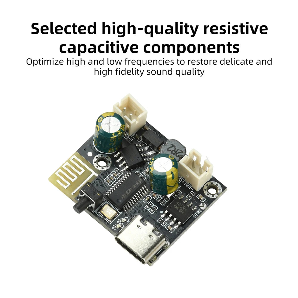 Bluetooth Audio Amplifier Board 5V 6.2W D-Class Mono Module with USB Input for DIY Portable Speaker Support EQ Adjustment on PC Oasis Select