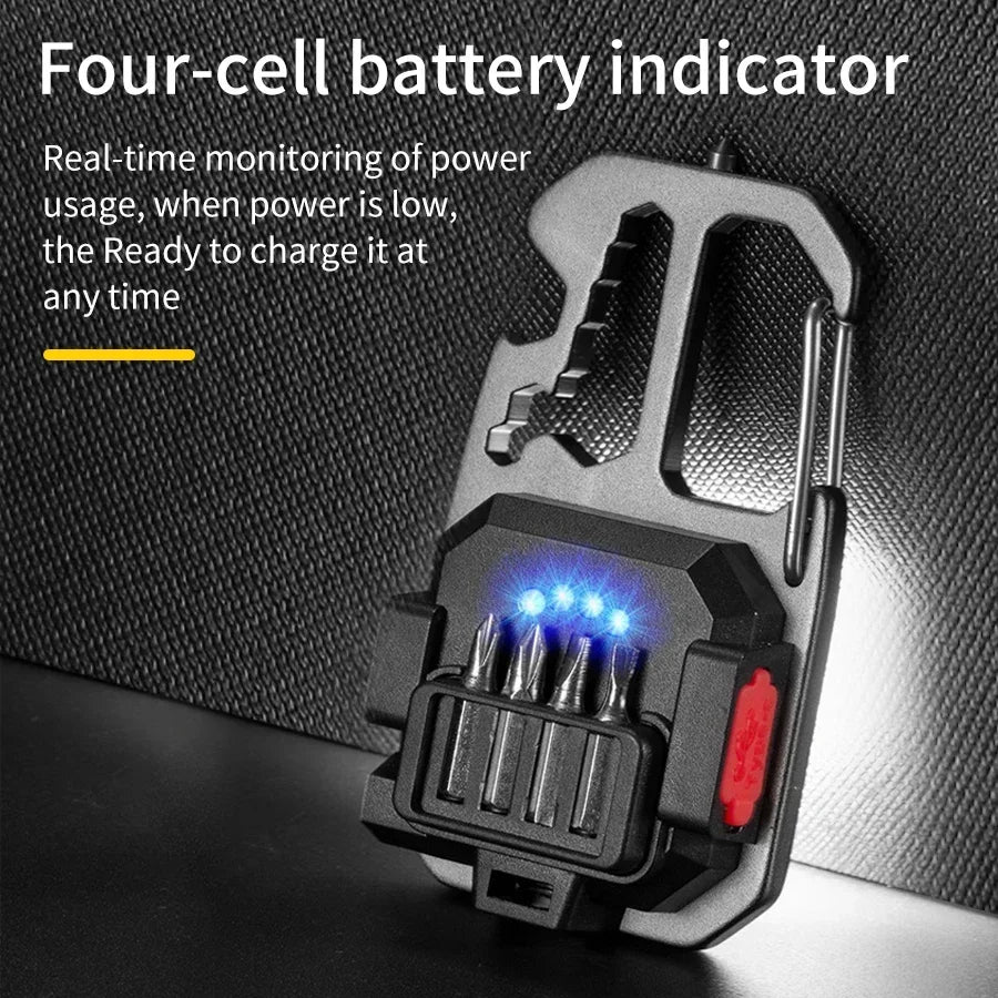 COB Keychain Work Light – 8 Modes 500LM Rechargeable LED