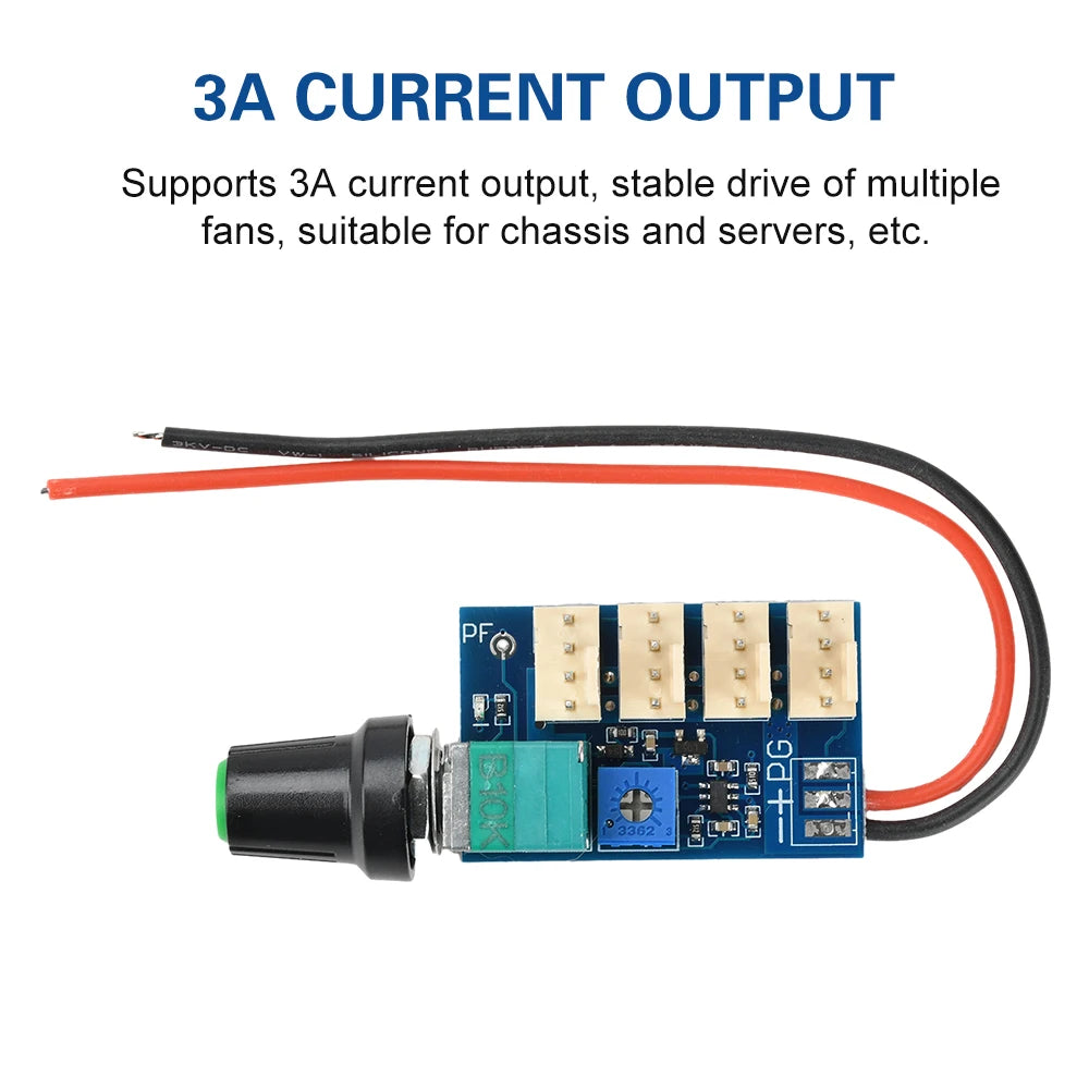 4-channel DC12V 3A 4-wire PWM Fan Controller With Manual Knob Adjustment And Switch 5V 25KHZ Fan Speed Controller Oasis Select
