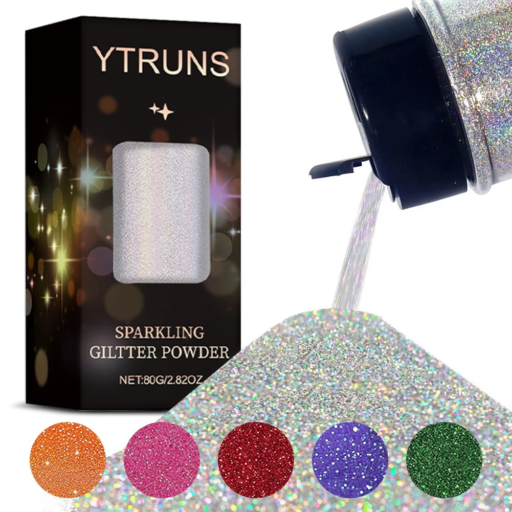 Laser Glitter Powder 80g 6 Colors – Nail Art, Crafts & DIY