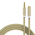 3.5mm Jack AUX Audio Cable For PC Headphones Male to Female HiFi AUX Extension Cable Speaker Extender Cord Oasis Select gold-0.5M-